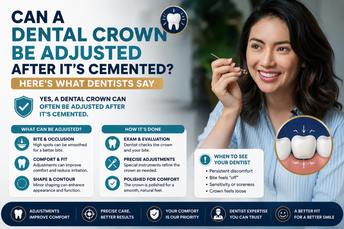 Can a Dental Crown Be Adjusted After It's Cemented? Here's What Dentists Say